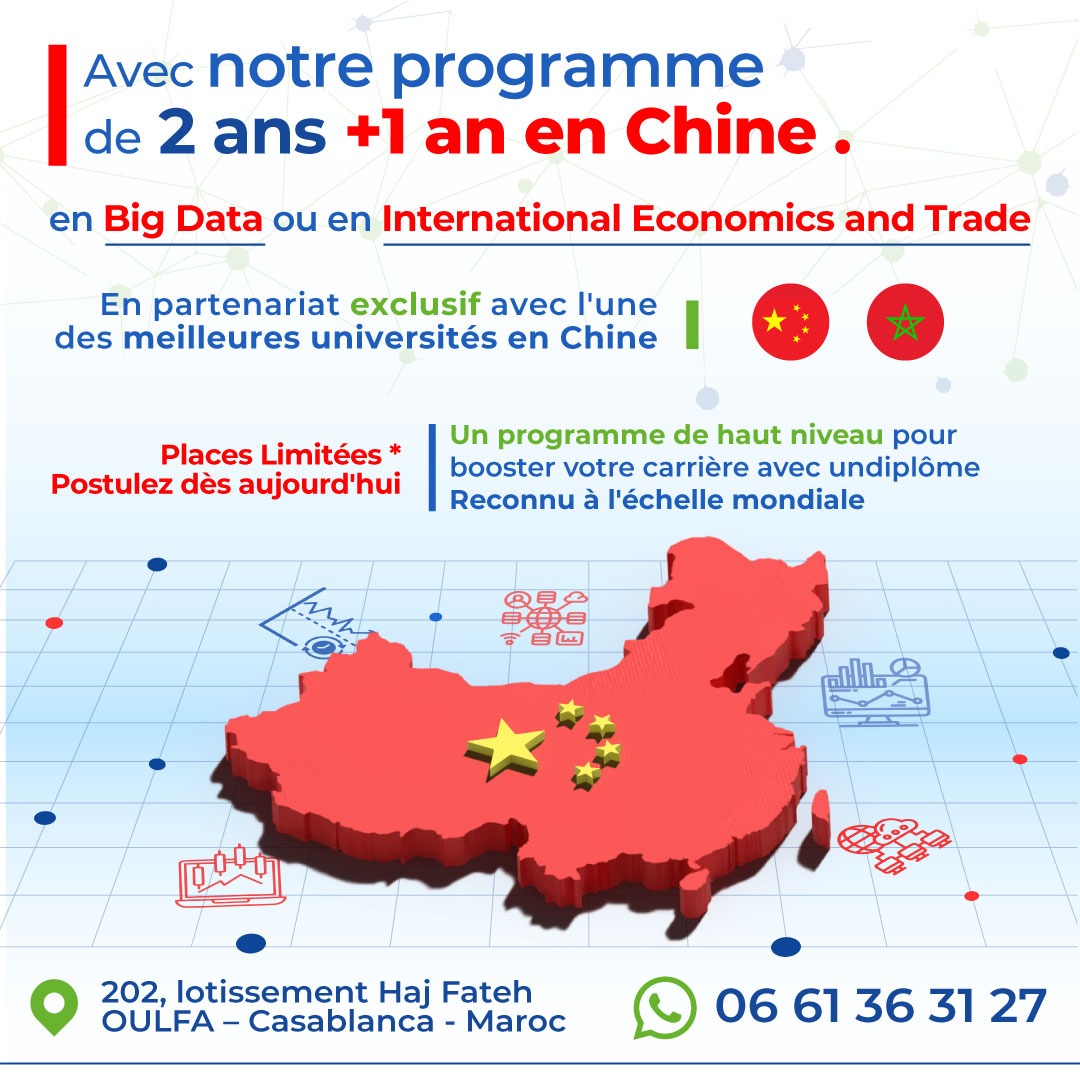 Programme 2+1 : Étudiez 2 Ans à OMNIA School + 1 An en Chine
