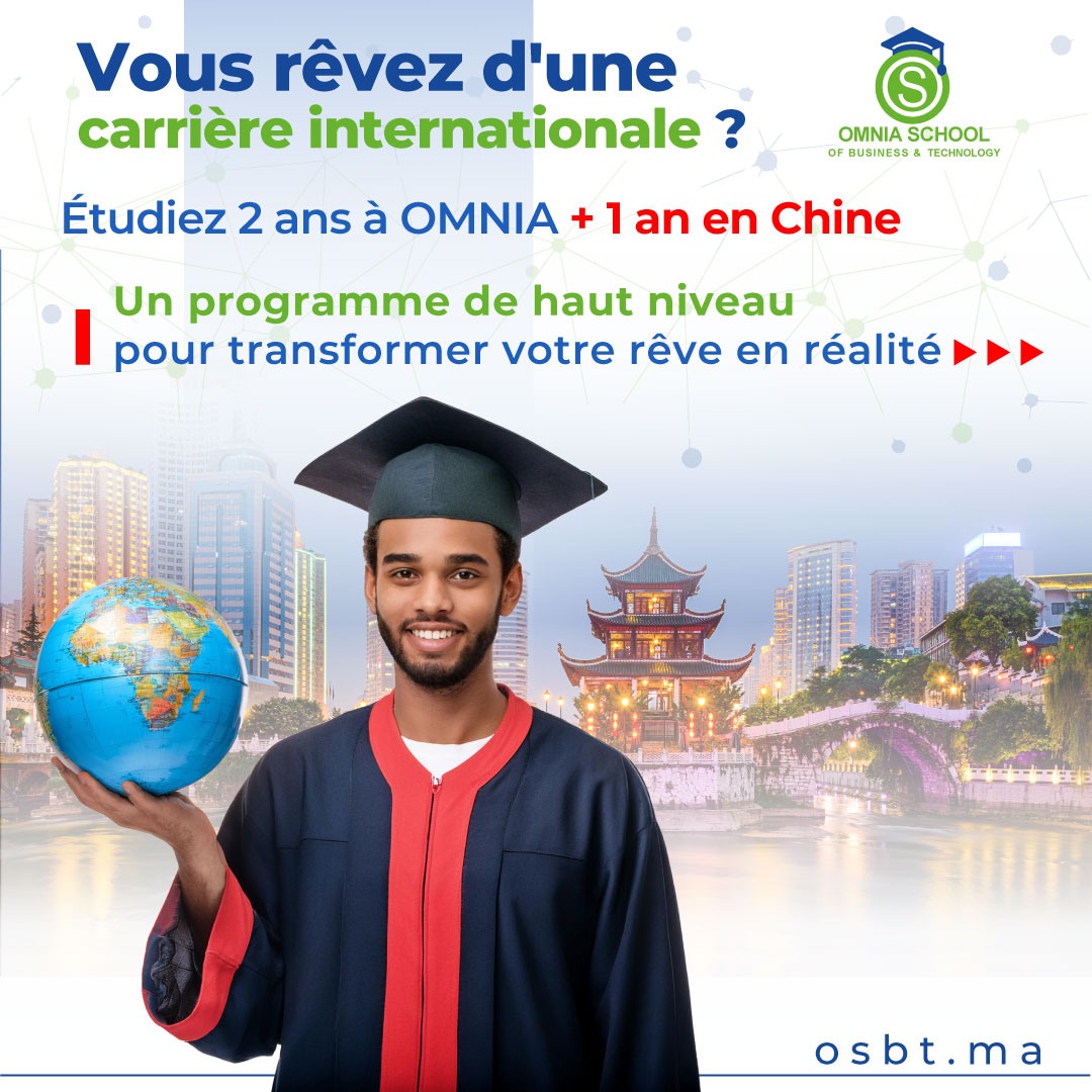 Programme 2+1 : Étudiez 2 Ans à OMNIA School + 1 An en Chine